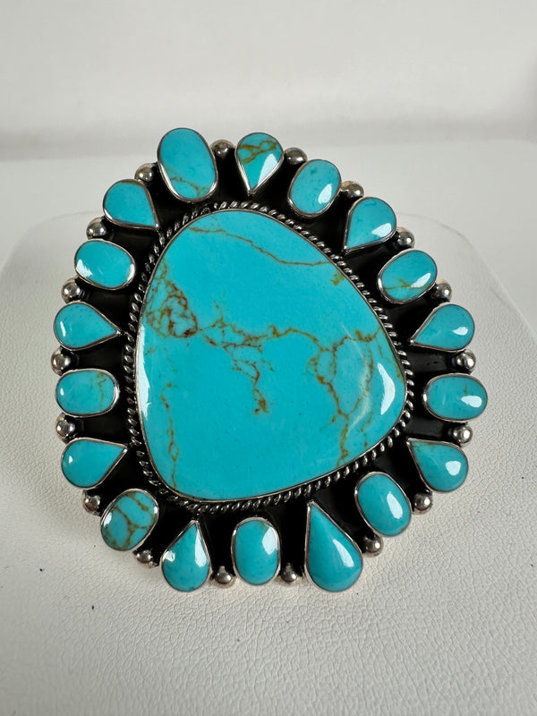 KINGMAN TURQUOISE STATEMENT RING (SIZE 8 AND ABOVE)