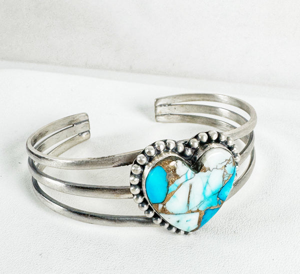 DESERT SKIES GENUINE HANDMADE SPINY TURQUOISE ADJUSTABLE CUFF (RB31)