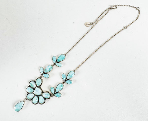 LARIMAR ADJUSTABLE NECKLACE BY HESPERA 16-22" (RB34)