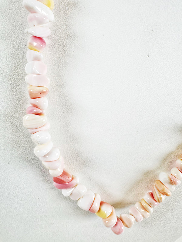 PINK CONCH BEADED ADJUSTABLE NECKLACE 18-20" (MW97)