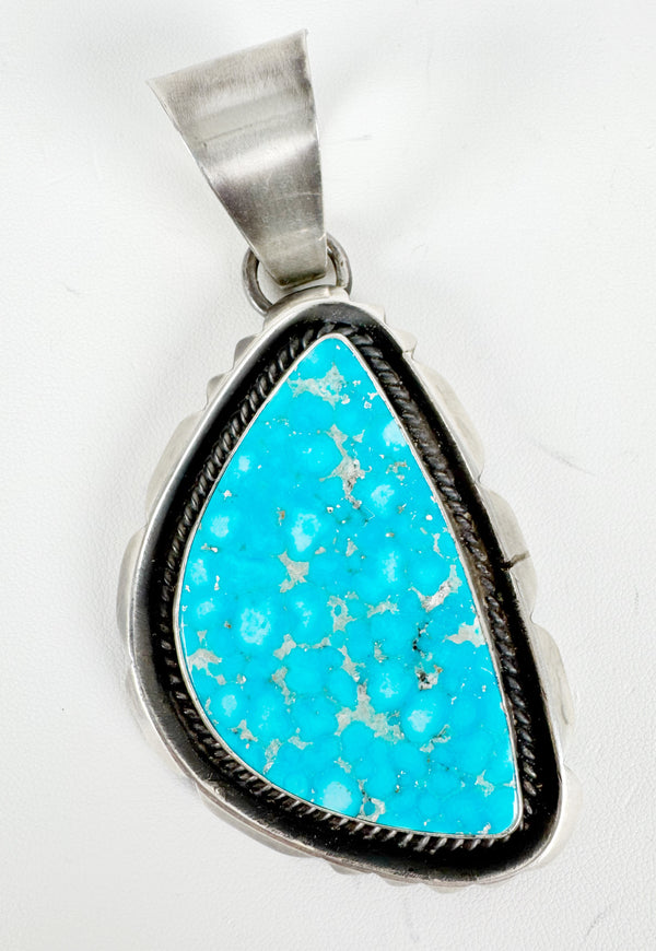 WHITEWATER TURQUOISE NATIVE MADE STATEMENT PENDANT