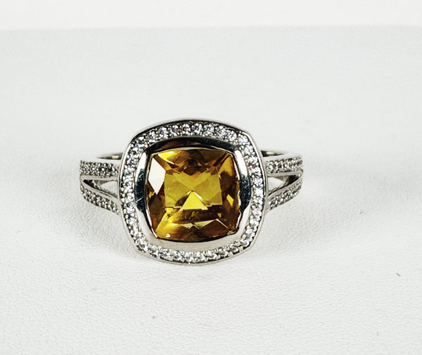 CITRINE & WHITE TOPAZ HESPERA RING SIZE 12 (TO2)