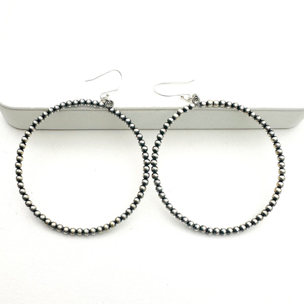 (MARKDOWN ALERT) NAVAJO PEARLS HOOP EARRINGS (DC4)