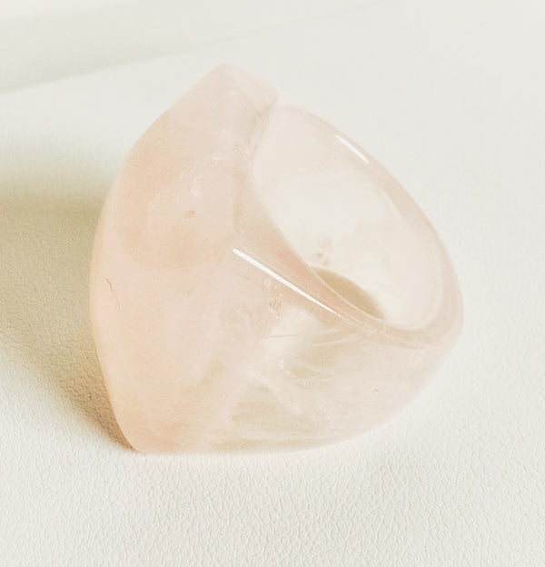 ROSE QUARTZ STATEMENT RING SIZE 9 (MW89)