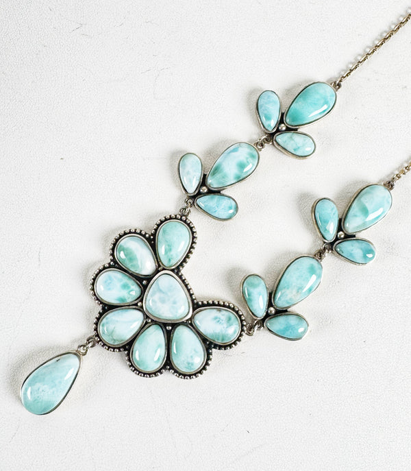 LARIMAR ADJUSTABLE NECKLACE BY HESPERA 16-22" (RB34)