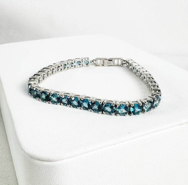 LONDON BLUE TOPAZ 8" TENNIS BRACELET (RB41)