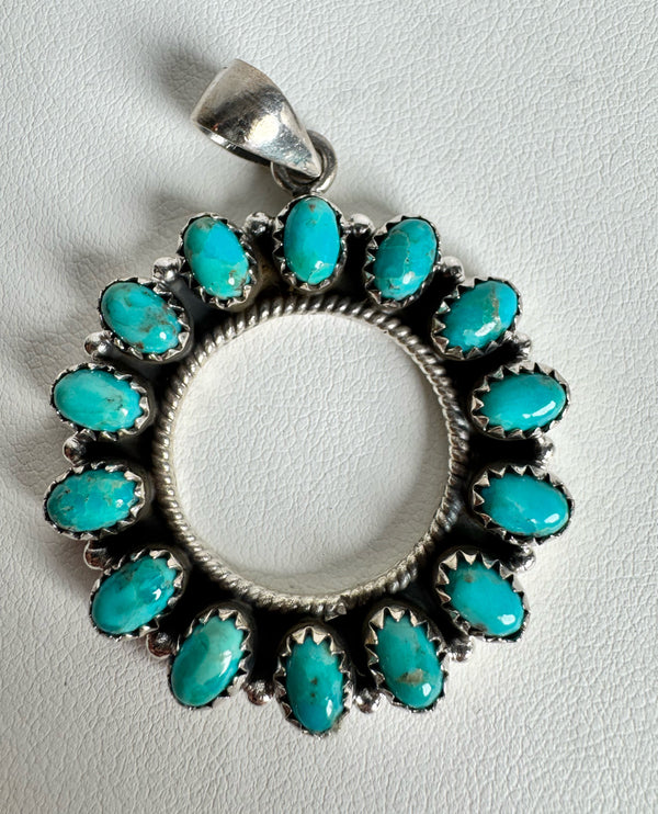 KINGMAN TURQUOISE SUN PENDANT (M90)