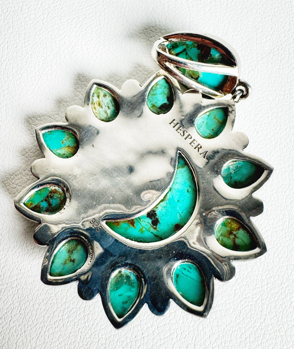 MINE 8 TURQUOISE CRESCENT MOON & SUN PENDANT (MW80)