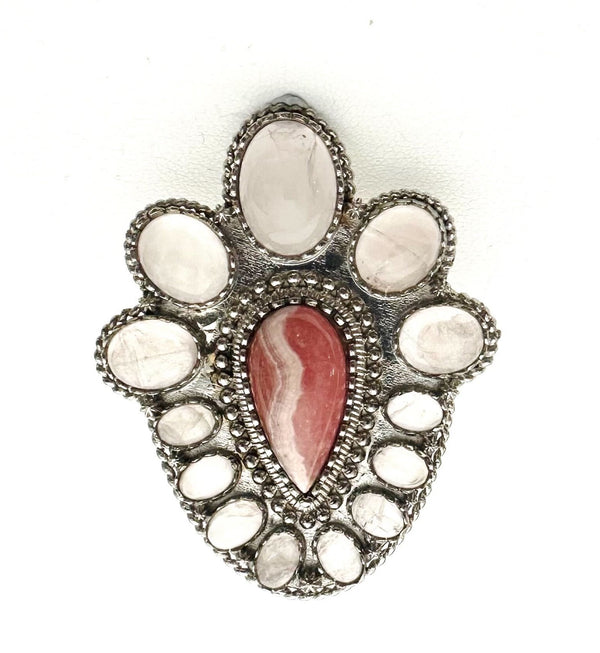 (MARKDOWN ALERT!) ARGENTINA RHODOCHROSITE MOONSTONE RING ADJUSTABLE (SIZE 7 AND ABOVE) (DF3)