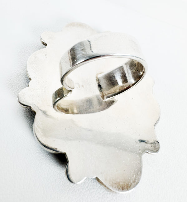 MOTHER OF PEARL CLUSTER RING ADJUSTABLE (MW100)