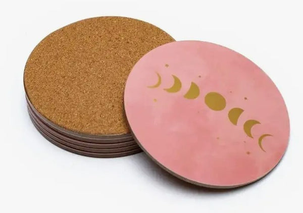 PINK & GOLD MOON PHASES COASTERS