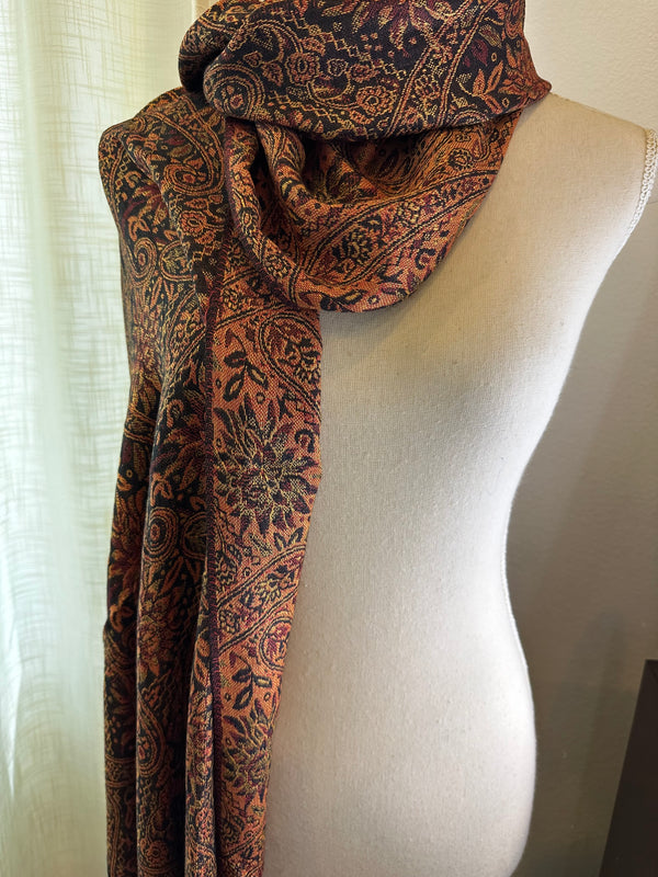 INDIAN CASHMERE HAND EMBROIDERED PASHMINA