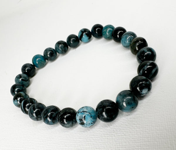 8MM PICASSO JASPER BLUE BRACELET